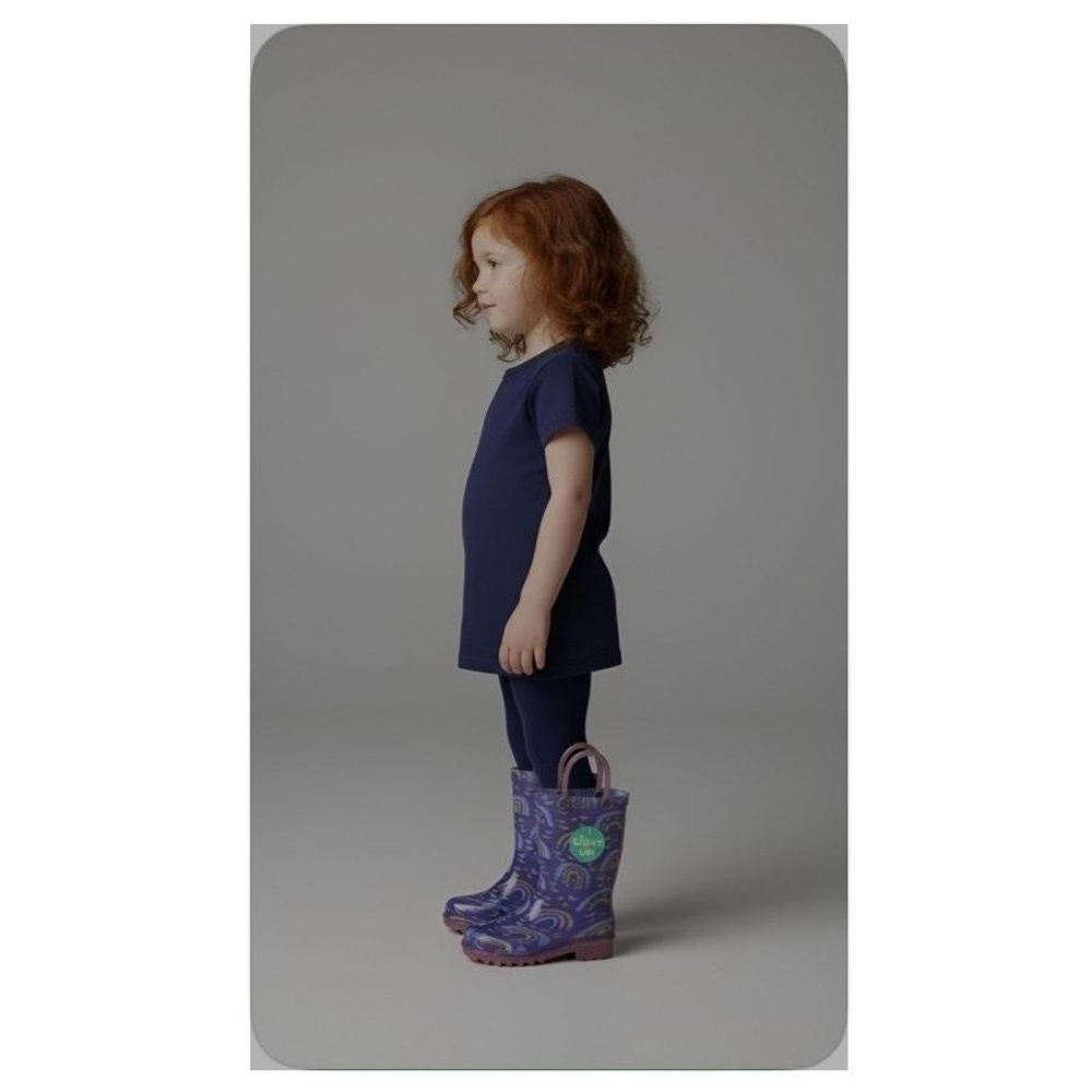 NWT Western‎ Chief Toddler Girls Abby Rainbow Hearts Glitter Light-Up Rain Boots